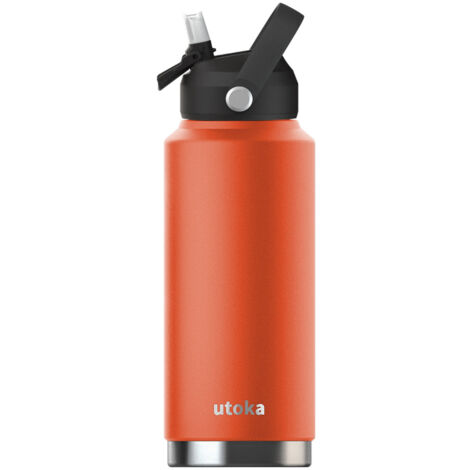 Utoka Atlas Bottle 32oz (946 ml) - Stainless Steel - L3 x W3 x H8 cm - Burnt Orange