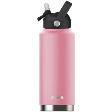 Utoka Atlas Bottle 32oz (946 ml) - Stainless Steel - L3 x W3 x H8 cm - Sunset Pink