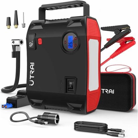 UTRAI Kompressor 150PSI Luftpumpe Fahrrad Auto 2000A Starthilfe Power Bank Drahtlose Reifen Inflator LED Luft Kompressor