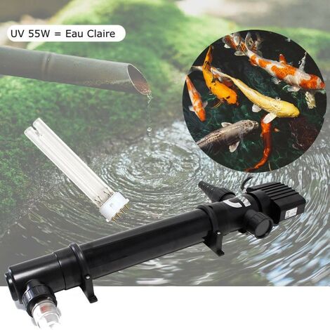 U.V 55W Stérilisateur - Clarificateur Pour Bassin De Jardin De 20 à 35 m³ + 1 Ampoule De Rechange