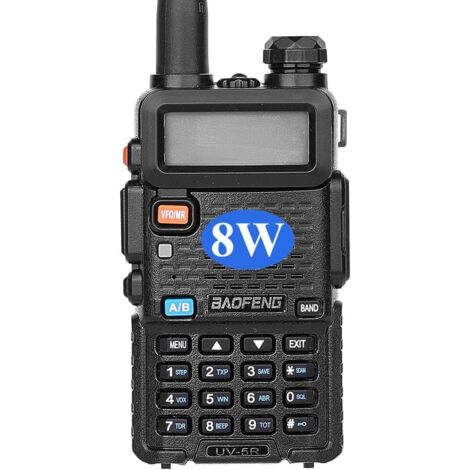 UV-5R 8-Watt Dual Band Two-Way Radio (144MHz-146MHz VHF & 430MHz-440MHz UHF) Includes Full Kit, Black