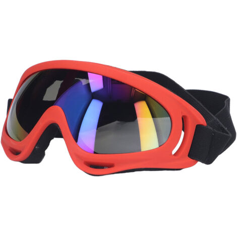 UV-beständige, winddichte Hundebrille, farbige Gläser, große Größe, Modell 3004, roter Rahmen