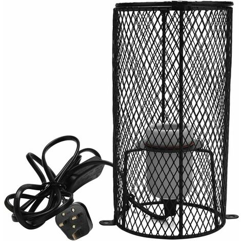 UV Ceramic Reptile Pet Infrared Heater Lamp with Grid Guard Winter Warmer for Snake Lizard Tortoise Amphibian (UK Plug)