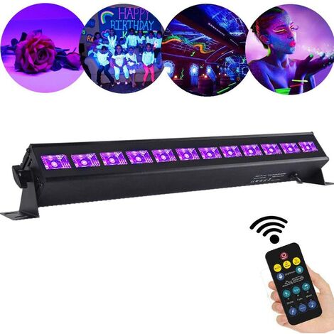 UV Light Bar, 36W UV Flood Light Purple Light 12 LEDs, Black Light Lamp Wall Washer Lamp Stage Lighting Perfect for Club Party Disco KTV