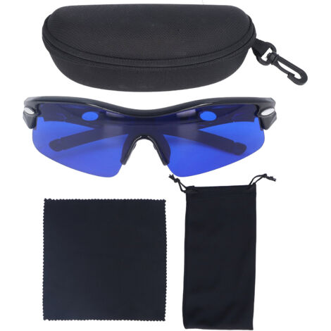 UV-Schutz-Sportsonnenbrille mit Etui und Reinigungstuch, ideal zum Radfahren und für Outdoor-Aktivitäten – Modell 9002F Schwarz