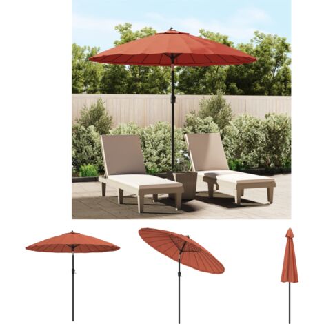 UV-Schutz - vidaXL Sonnenschirm mit Aluminium-Mast 270 cm Terrakotta - Sonnenschirm Terrakotta
