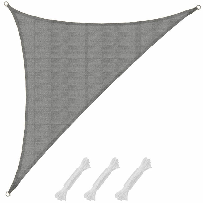 Amanka - uv Shade Sail 4,2x4,2x6 m hdpe Triangle Sun Protection Garden Balcony grey - grau