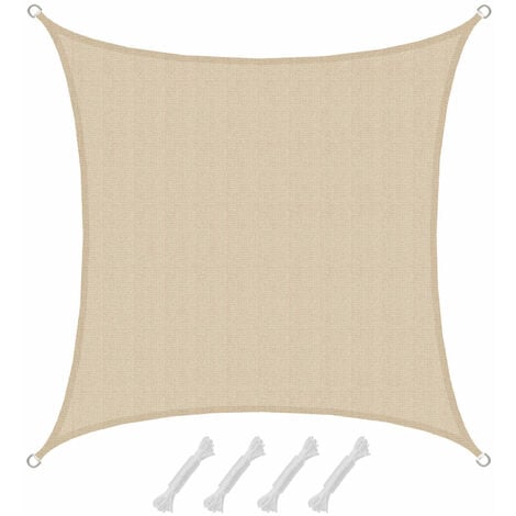 AMANKA UV Sonnensegel 2x2 m HDPE Quadrat Sonnenschutz �berdachung Garten Balkon Beige