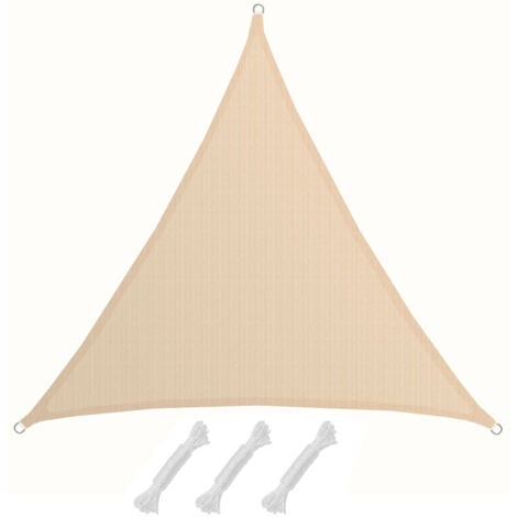 AMANKA UV Sonnensegel 2x2x2 HDPE Dreieck Sonnenschutz Überdachung Balkon Garten Beige