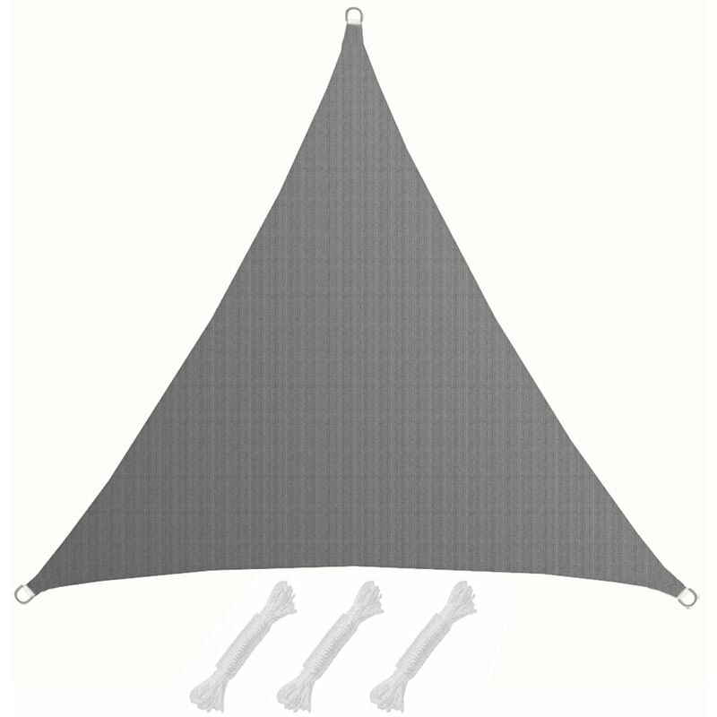 Uv Sun Sail 3x3x3 m hdpe triangle sun protection tarpaulin balcony garden grey