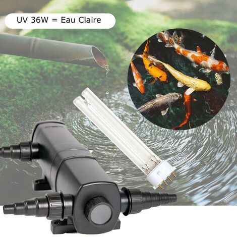 U.V ( Ultra Violet ) Stérilisateur - Clarificateur 36W Pour Bassin De Jardin De 12 à 15 m³ + 1 Ampoule De Rechange