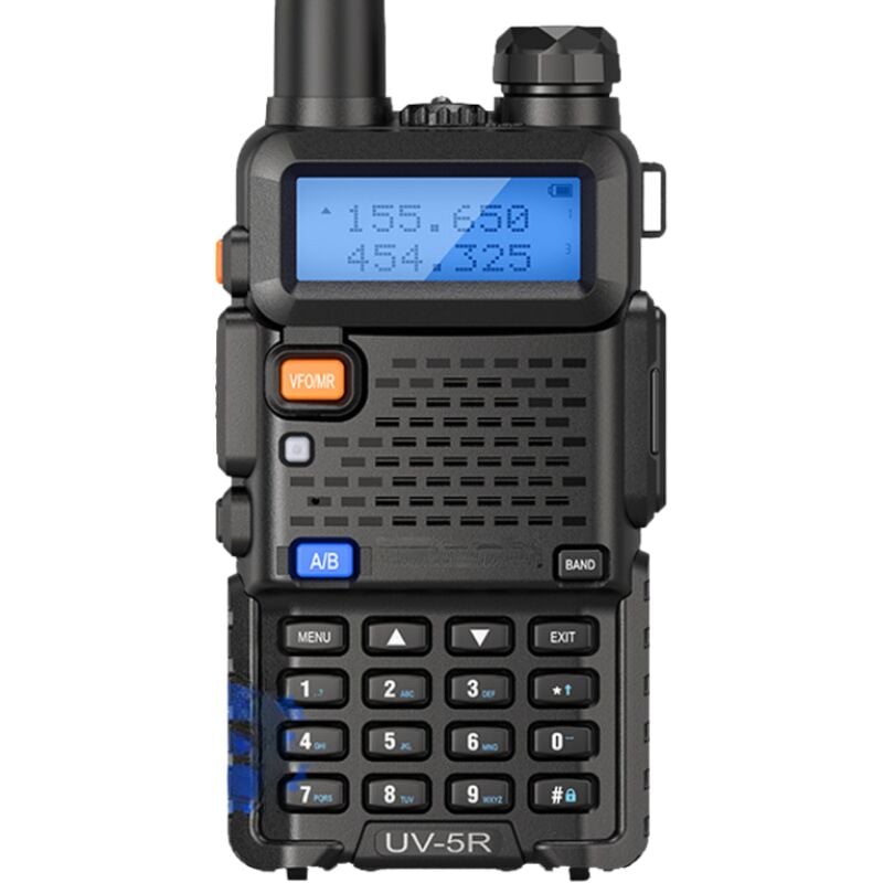 Image of UV5R Walkie Talkie VHF UHF FM Radio mit Dualband-Radio, Schwarz (1 Stück) 1800 mAh Li-Ionen-Akku