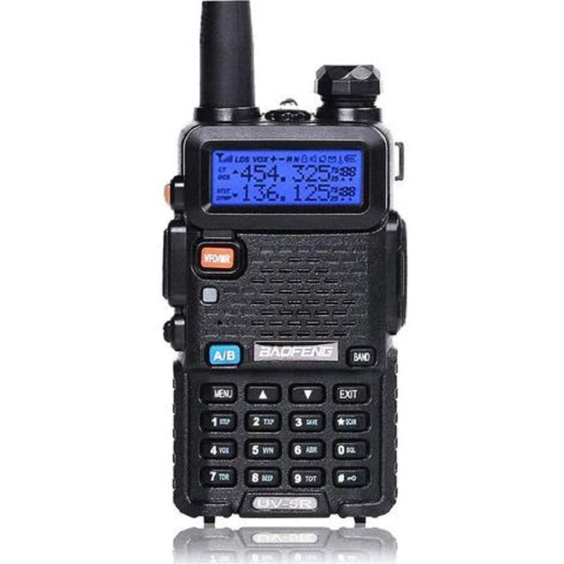 UV5R Walkie VHF UHF FM Radio avec Double Bande Radio, Noir (1 pc) 1800mAh Li-ION Battery