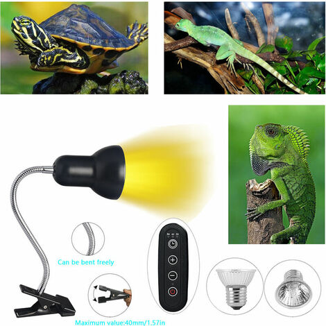 UVA UVB Ampoules ,Lampe Reptiles Lampe Tortue Terrestre Chauffante avec Base Longue 360°Rotation pour Reptiles et Amphibiens