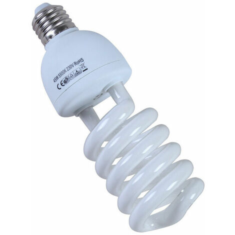 UVB Bulb Compact Fluorescent Reptile Bulb for Tortoise Lizard Succulent Plants Enhance D3 Synthesis Increase Calcium Absorption 45W 220-240V E27
