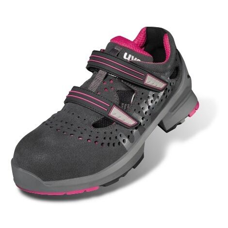 UVEX 1 ladies Sicherheits-Sandale gel. Gr. 40 W11 S1 ESD SR grau/pink 8560.8