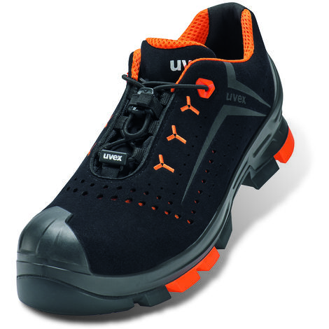 UVEX 2 Sicherheits-Halbschuh gelocht Gr. 48 W11 S1PL ESD SR schwarz/orange 6501.2