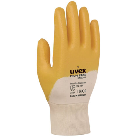 UVEX 60148 10 PROFI ERGO ENB20 GANT DE SÉCURITÉ, TAILLE: 10, BLANC, ORANGE 6014704