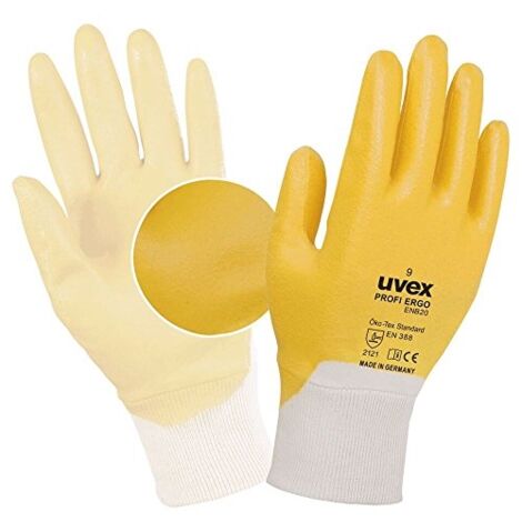 UVEX 60148 9 PROFI ERGO ENB20 GANTS DE SÉCURITÉ, TAILLE: 9, BLANC, ORANGE 60148 9