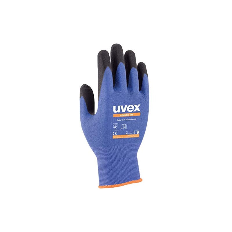 Athletic lite paire de gants de travail mécaniques, bleu 6002739 - Uvex