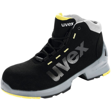 uvex Chaussures hautes noires/jaunes uvex 1, S2, Pointure EU: 42