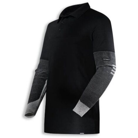Uvex Cut Quatroflex Herren-Arbeitsshirt - Schwarzes Männer-Poloshirt - Schnittfeste Ärmel & Hitzebeständiger Korpus: S