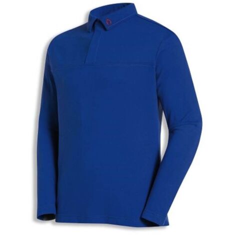 Uvex Langarm Herren-Arbeitsshirt - Blaue Männer-Poloshirt - Verstärkung im Schulterbereich: M
