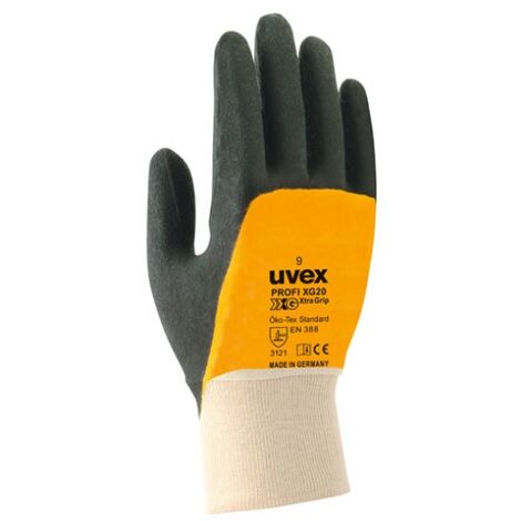 UVEX Montage-Handschuh profi XG20 Gr. 9 Nitril orange/schwarz, 6020.8