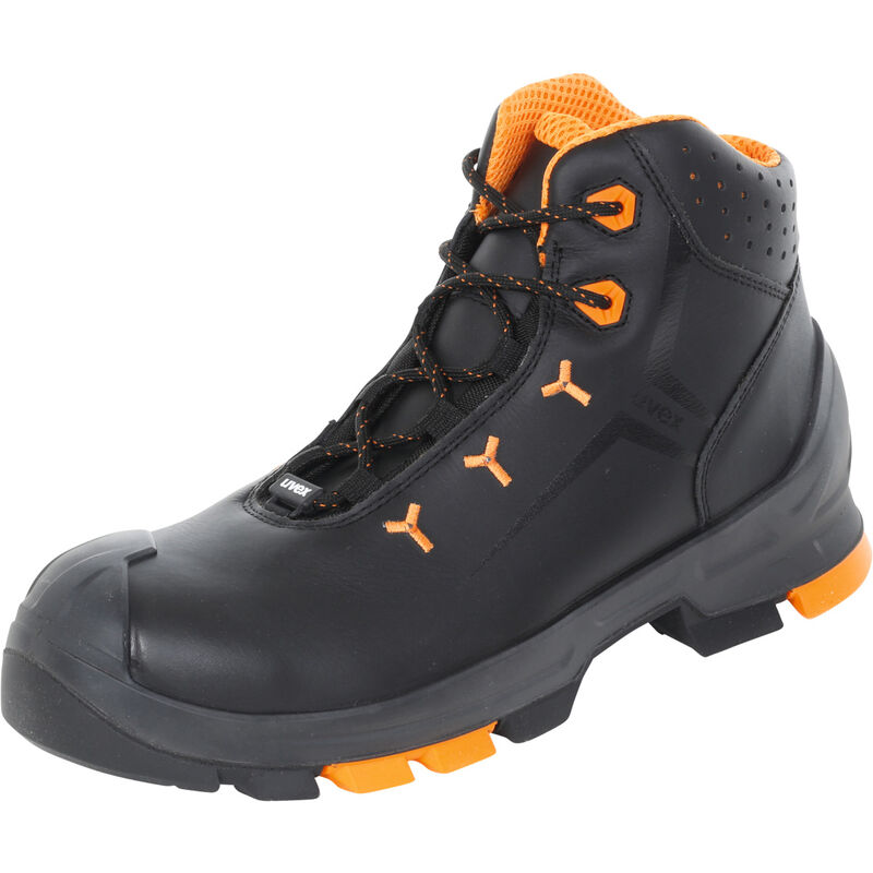 Image of UVEX - Calzatura alta con lacci nera/arancione uvex 2, S3