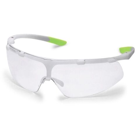 Uvex Super Fit Supravision Excellence Schutzbrille: Transparent/Lime-Weiß