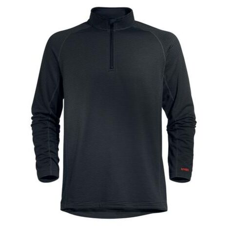 Uvex Suxxeed Herren-Arbeitsshirt - Dunkelgraues Männer-Halfzip-Shirt - mit Stehkragen: M