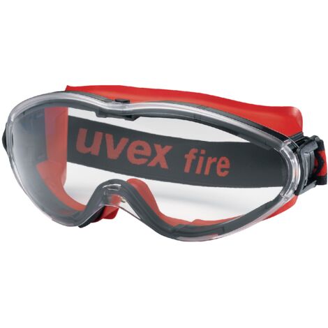 Uvex Ultrasonic Supravision Excellence Schutzbrille: Transparent/Rot-Schwarz