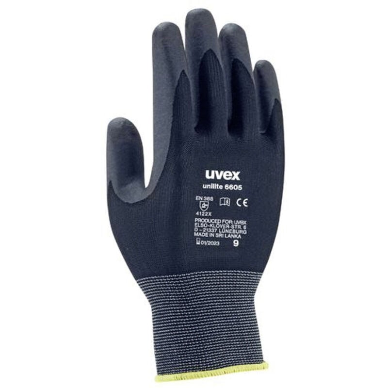 Uvex - unilite / unipur 6057306 Polyamid, Nitrilschaum Montagehandschuh Größe (Handschuhe): 6 en 388