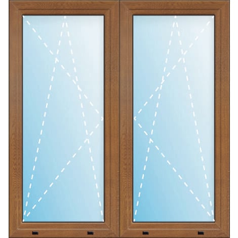 Uw 0,86 FINESTRA PVC, 2 anta a ribalta con montante central, largeur 160 cm, hauteur 190 cm, bianco/bianco,  dimensioni varie