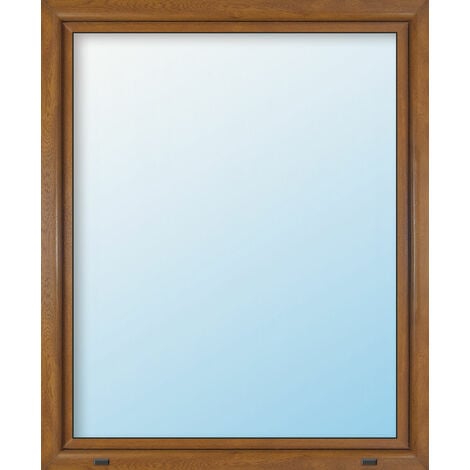 Uw 0,86 FINESTRA PVC,  ad anta ribalta, larghezza 80 cm, altezza 100 cm, triplo vetro, bianco/golden oak, sinistra, dimensioni varie