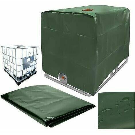 UYcvbZ Bache Couverture Réservoir Ibc Pour Cuve 1000L Anti-poussière Anti-UV Anti-PluieBache de réservoir d'eau Capt de Protection Container Citerne Eau 120x100x116cm (vert)