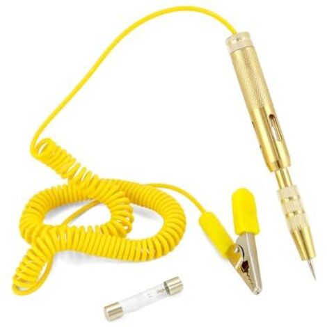 V 12 V 24 V Auto-Stromkreistester, Auto-Relais-Tester, Auto-Elektrotester mit Kontrollleuchte, Mechaniker zum Testen von Niederspannung, Gelb