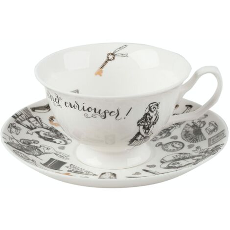 V AND A Victoria &amp Albert Tasse und Untertasse de Farbe White de Alice im Wunderland de.