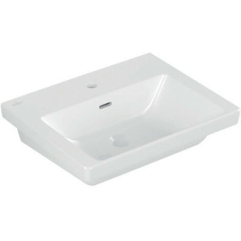 V & B Subway 3.0 550x440mm lavandino con overflow con foro per il rubinetto bianco