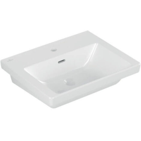 V & B Subway 3.0 550x440mm lavandino con overflow con foro per il rubinetto bianco