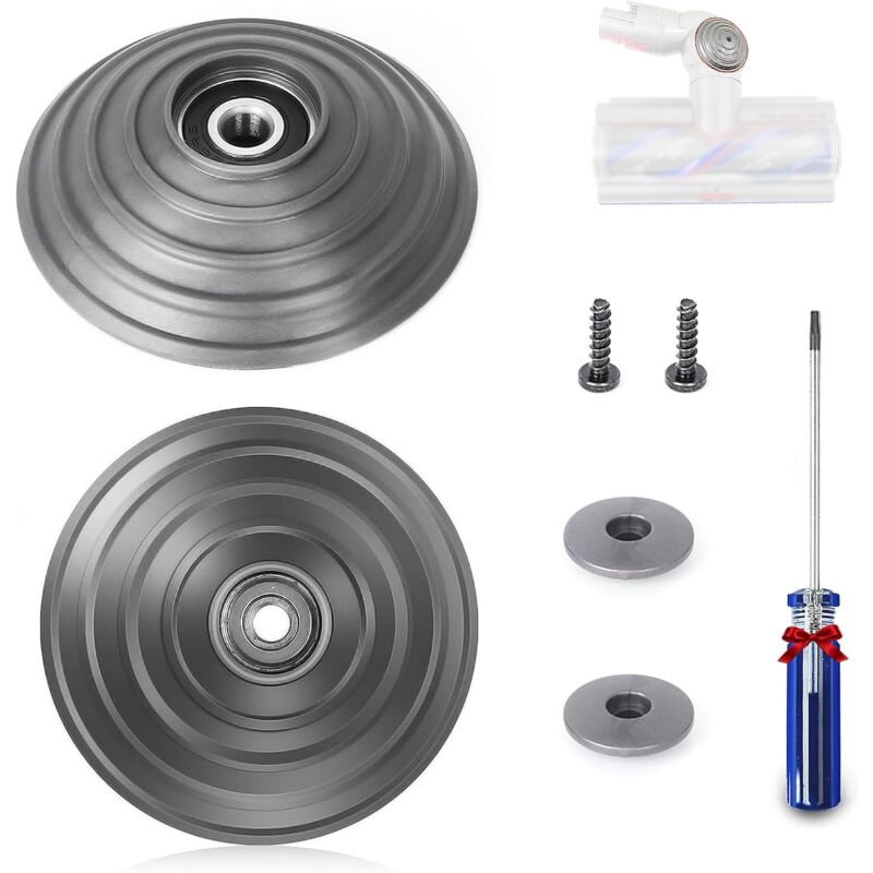 V-Ball Roues Rechange pour Dyson V11 V15 SV14 SV15 SV16 SV22, Accessoires tête de Nettoyage entraînement Direct 100W, 2roues+ 2vis + 2fixations