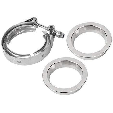 V Band Klemmen Edelstahl V Band Klemme mit Flansch Ersatz für automatische Auspuffrohre Turbos Wastegates Abblaseventile Auspuffanlagen(2.5inch-63mm)