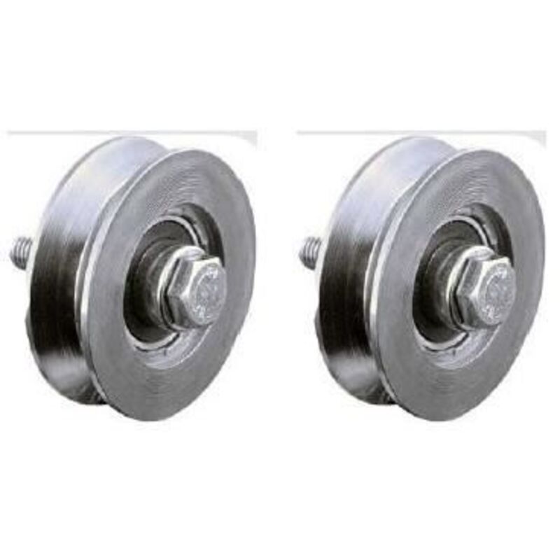 V-belt Pulley - Steel - 120 mm - Pack of 2 - 2 ball bearings - Zinc-plated