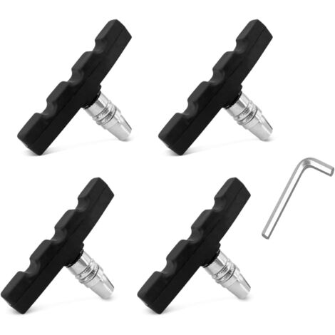 V-Brake-Set mit 2 Paar Fahrradbremsbelägen – 70-mm-V-Brake-Bremsbeläge für Vorder- und Hinterradbremse – Bremsbeläge mit Schraubenschlüssel für Mountainbikes – Einfache Montage