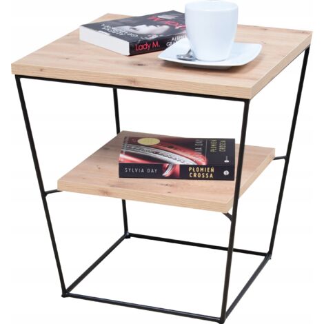 V-Drahttisch mit Ablage, Schwarzeiche Artisan