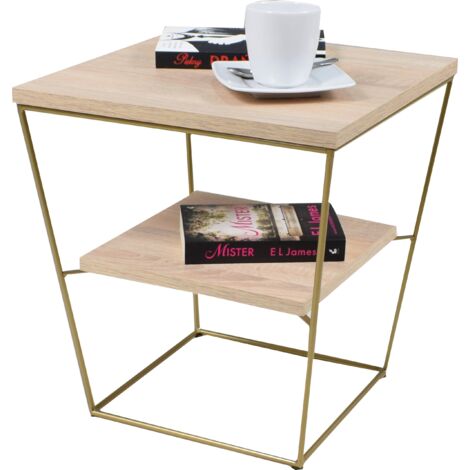 V-Drahttisch mit Ablage, Sonoma Golden Oak
