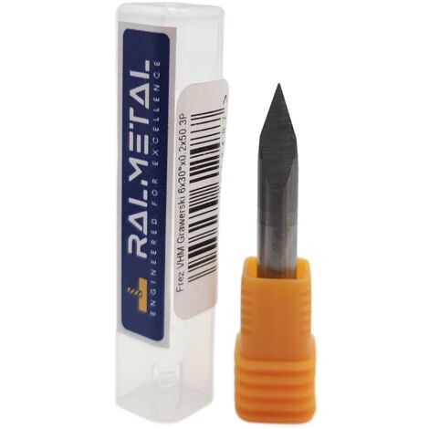 V-förmiger Vollhartmetall-Gravierfräser 6 x 30° x 50 x 0,2 mm 3P