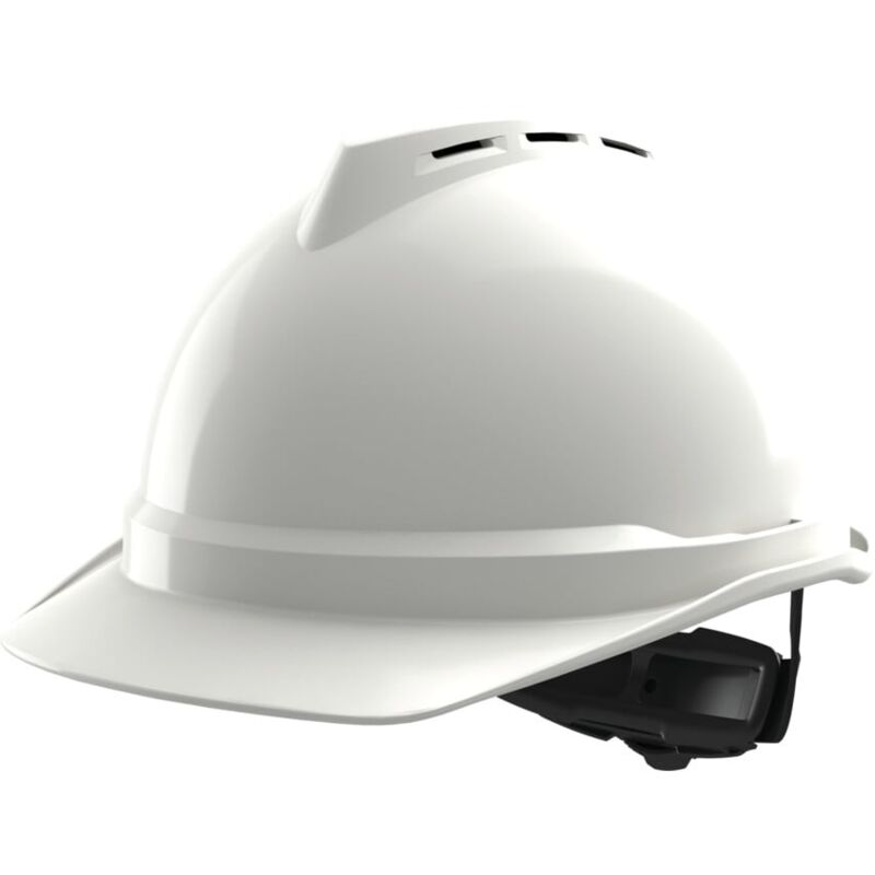 MSA - V-Gard 500 Vented Safety Helmet with Fas-Trac iii Suspension and Sewn pvc Sw - White