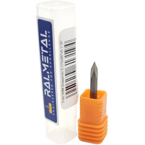 V-Gravierfräser 3,175 mm 1/8' 45° x 0,2 mm VHM 3P