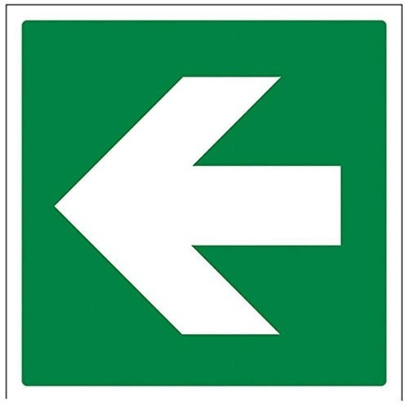 Image of 14016 at-s Verde Dritto Freccia Fire Exit sign, vinile autoadesivo, quadrato, 200 mm x 200 mm - Vsafety